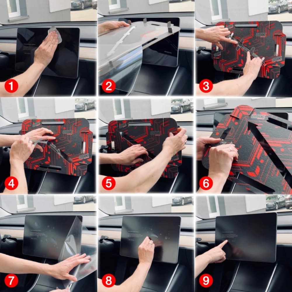 GrizzGlass CarDisplay MatteScreen Easy Tesla Model 3 Highland 2023-2024 [2in1] - 9