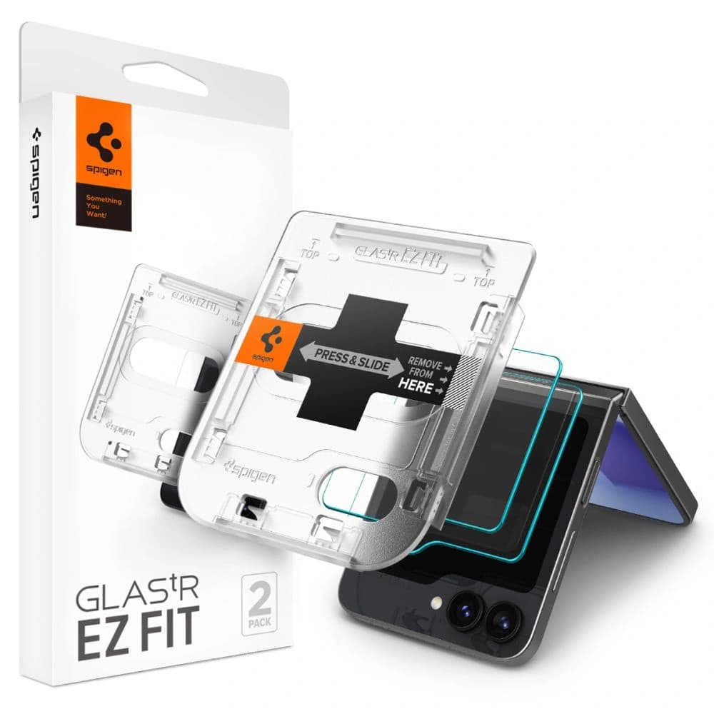 Gehärtetes Glas Spigen GLAS.tR ez Fit Samsung Galaxy Z Flip 6 / 7 FE Clear [2 PACK] - 1