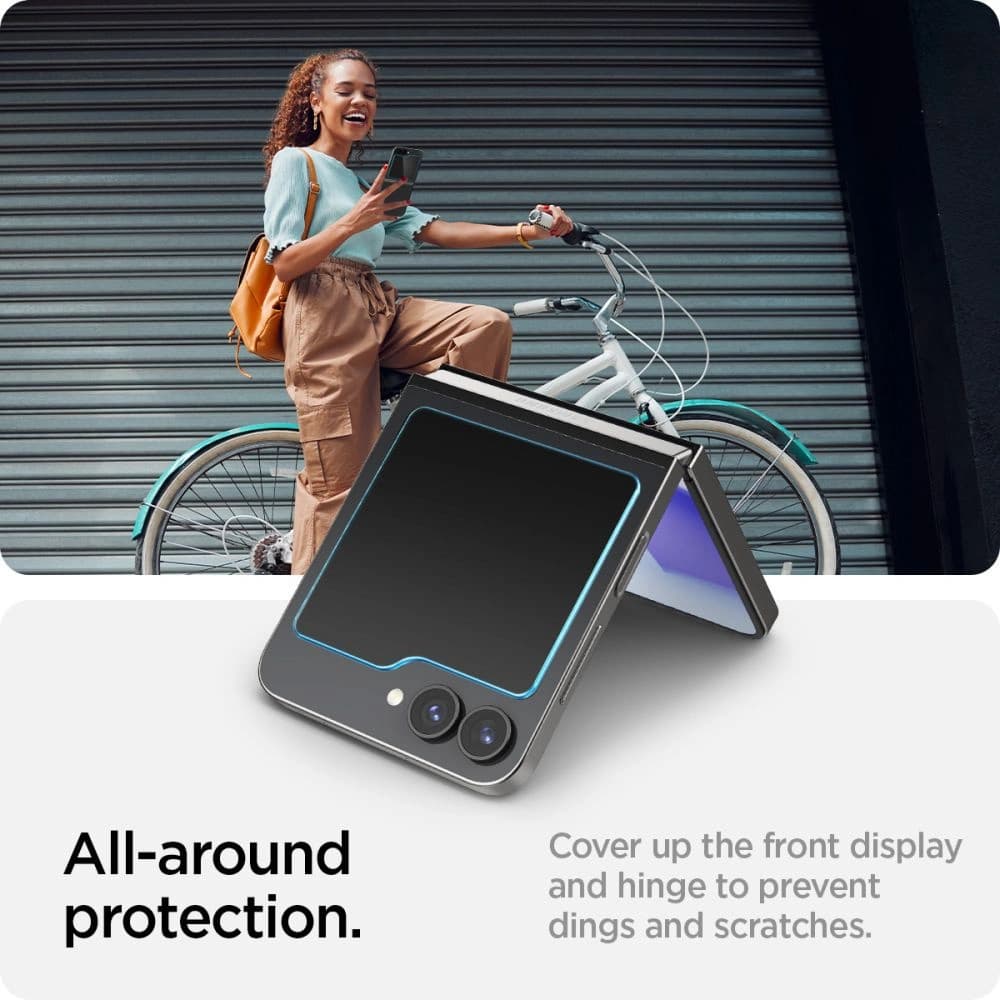 Gehärtetes Glas Spigen GLAS.tR ez Fit Samsung Galaxy Z Flip 6 / 7 FE Clear [2 PACK] - 11