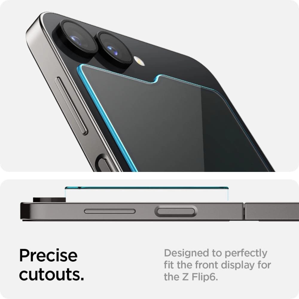 Gehärtetes Glas Spigen GLAS.tR ez Fit Samsung Galaxy Z Flip 6 / 7 FE Clear [2 PACK] - 12