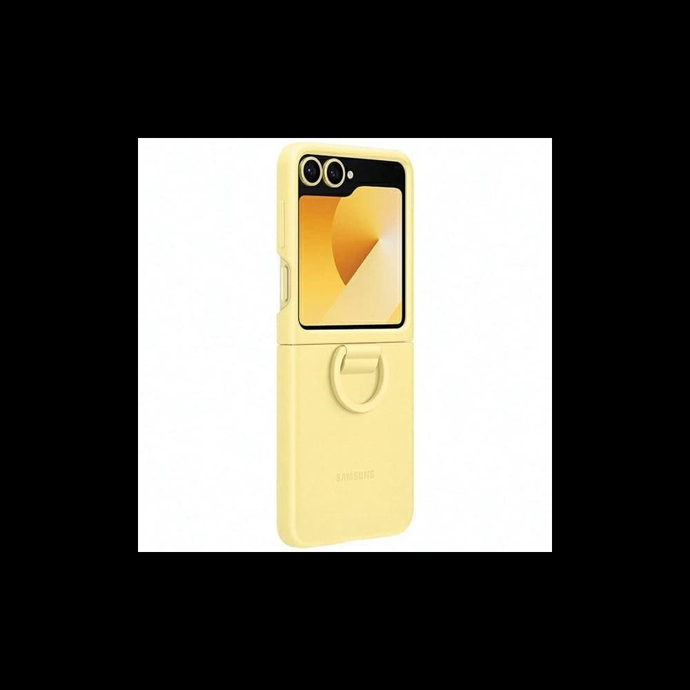 Case Samsung EF-PF741TYEGWW Galaxy Z Flip 6 / 7 FE Silikonhülle mit Ring gelb/yellow - 1