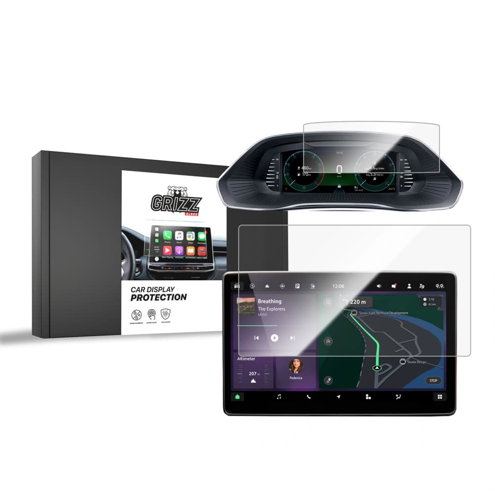Ceramic GrizzGlass CarDisplay Protection Skoda Octavia 4 10" Facelift (2024-2025) [2in1] - 1