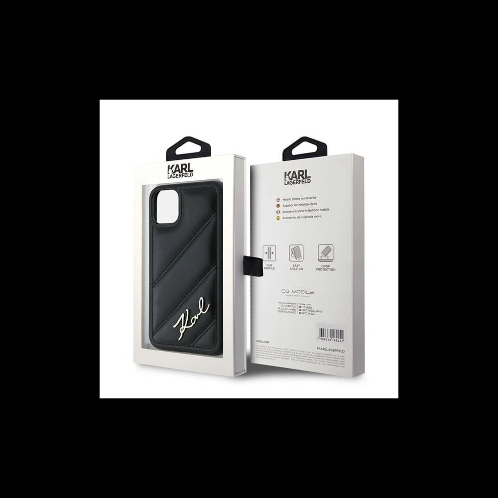 Karl Lagerfeld KLHCN61PQDSMGK Apple iPhone 11 / XR hardcase Diagonal Quilted Script black - 8