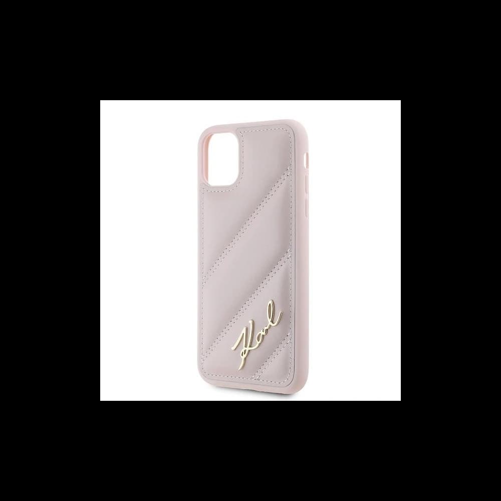 Case Karl Lagerfeld KLHCN61PQDSMGP Apple iPhone 11 / XR Hardcase Diagonal Quilted Script rosa/pink - 6