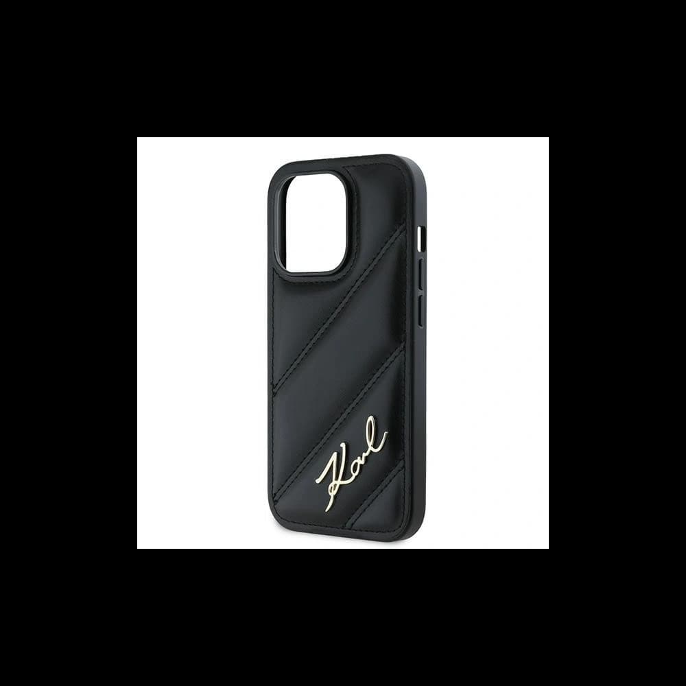 Case Karl Lagerfeld KLHCP13LPQDSMGK Apple iPhone 13 Pro / 13 Hartschale Diagonal Quilted Script schwarz/black - 6