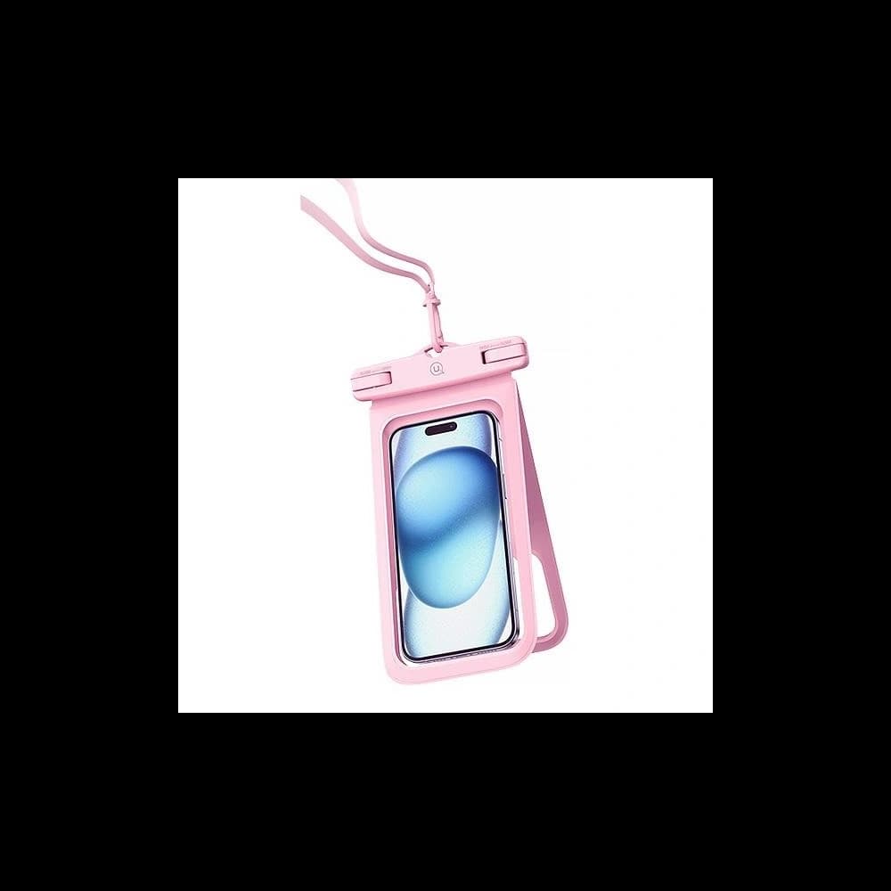 Universelle doppelte wasserdichte Hülle 6,7" USAMS IP68 rosa/pink - 1