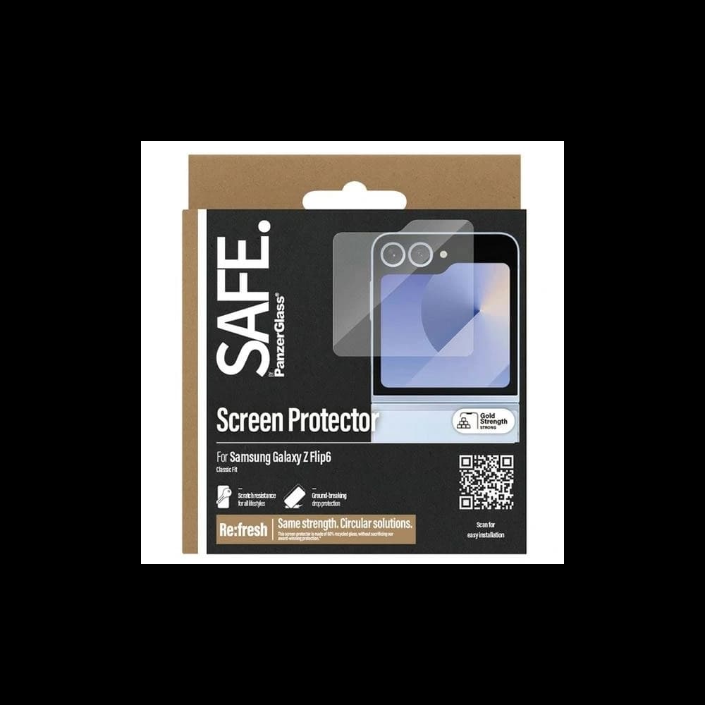 Hartglas SAFE von PanzerGlass Samsung Galaxy Z Flip 6 / 7 FE Bildschirmschutz Classic Fit - 4
