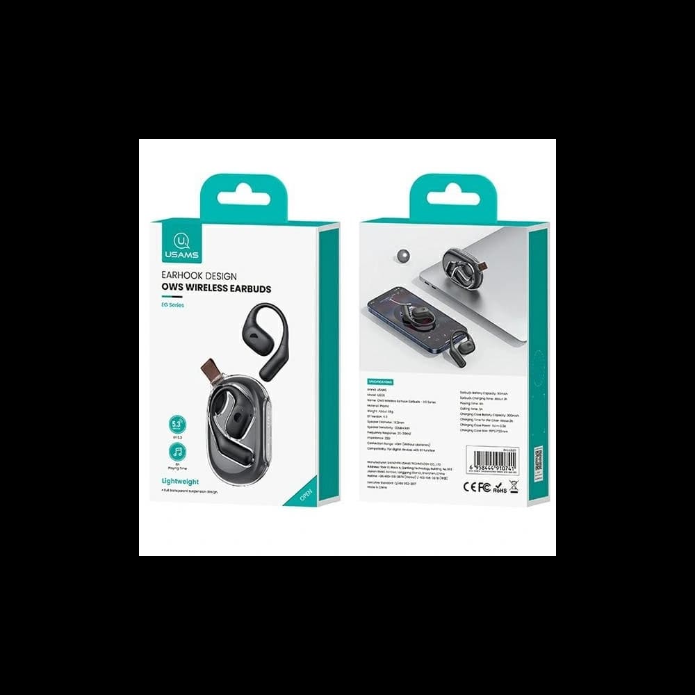Kabellose Kopfhörer USAMS G26 OWS Bluetooth 5.3 schwarz/black - 5