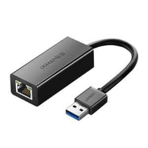 Adapter sieciowy UGREEN CR111 USB-A do RJ45 Gigabit Ethernet czarny