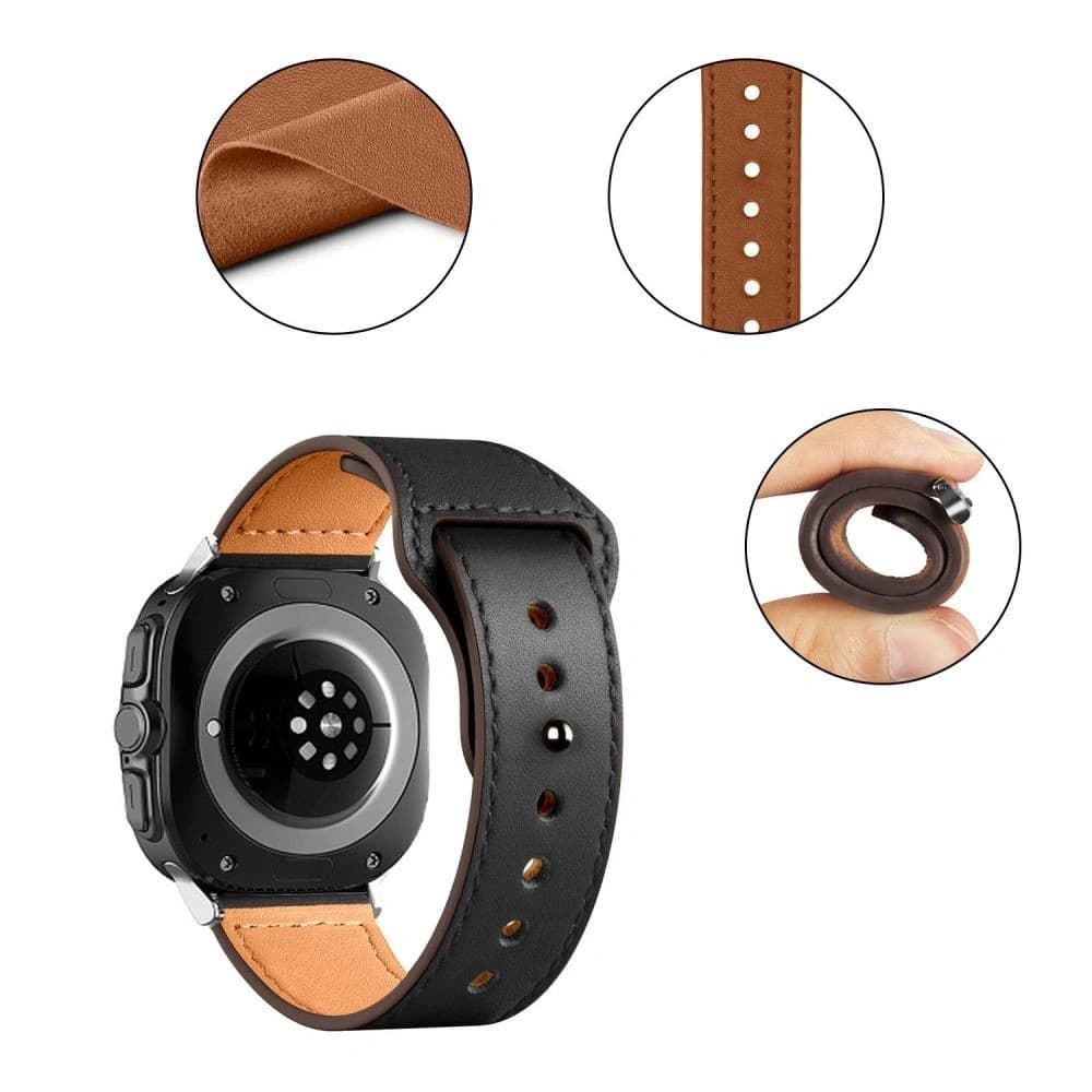 Tech-Protect Leatherfit Samsung Galaxy Watch Ultra 47mm Black - 3