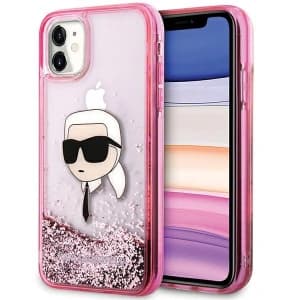 Case Karl Lagerfeld KLHCN61LNKHCP Apple iPhone 11/XR Hardcase Glitter Karl Head rosa/pink