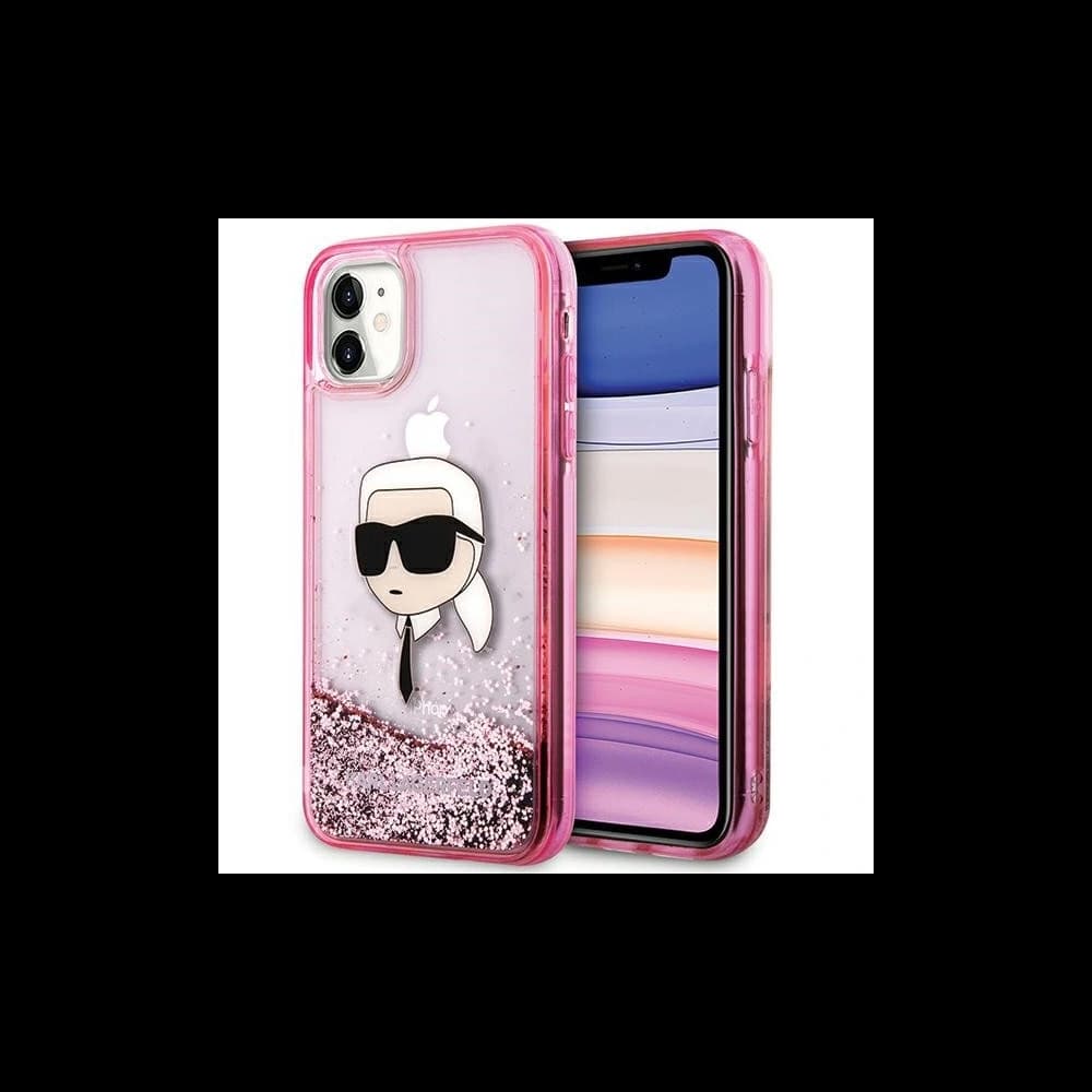 Case Karl Lagerfeld KLHCN61LNKHCP Apple iPhone 11/XR Hardcase Glitter Karl Head rosa/pink - 1