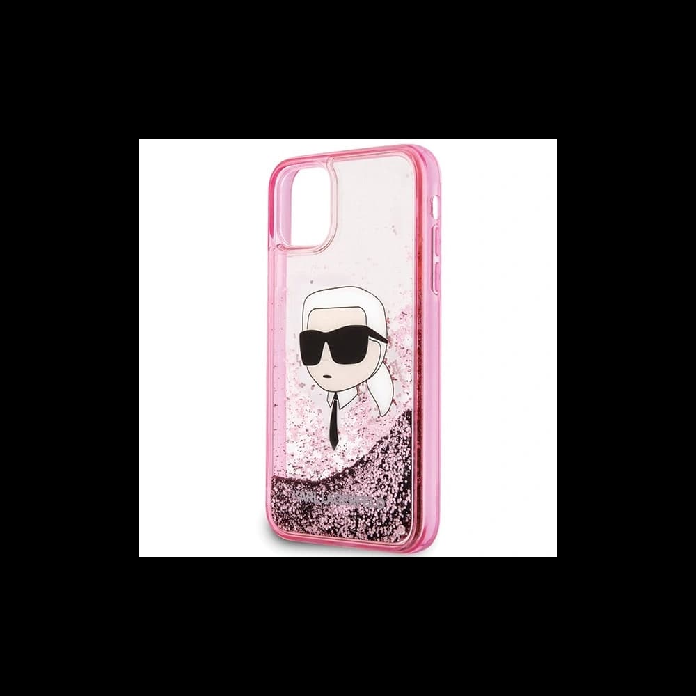 Case Karl Lagerfeld KLHCN61LNKHCP Apple iPhone 11/XR Hardcase Glitter Karl Head rosa/pink - 3