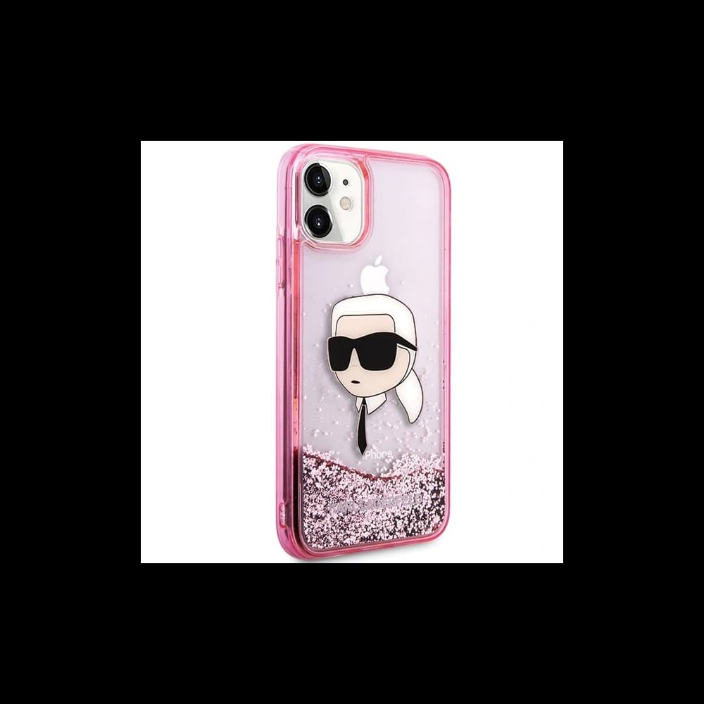 Case Karl Lagerfeld KLHCN61LNKHCP Apple iPhone 11/XR Hardcase Glitter Karl Head rosa/pink - 5