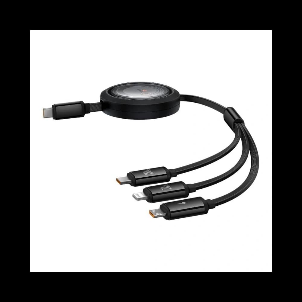 Baseus Free2Draw 3w1 USB-C / USB-C, Lightning, MicroUSB cable 100W 1.1m black - 2