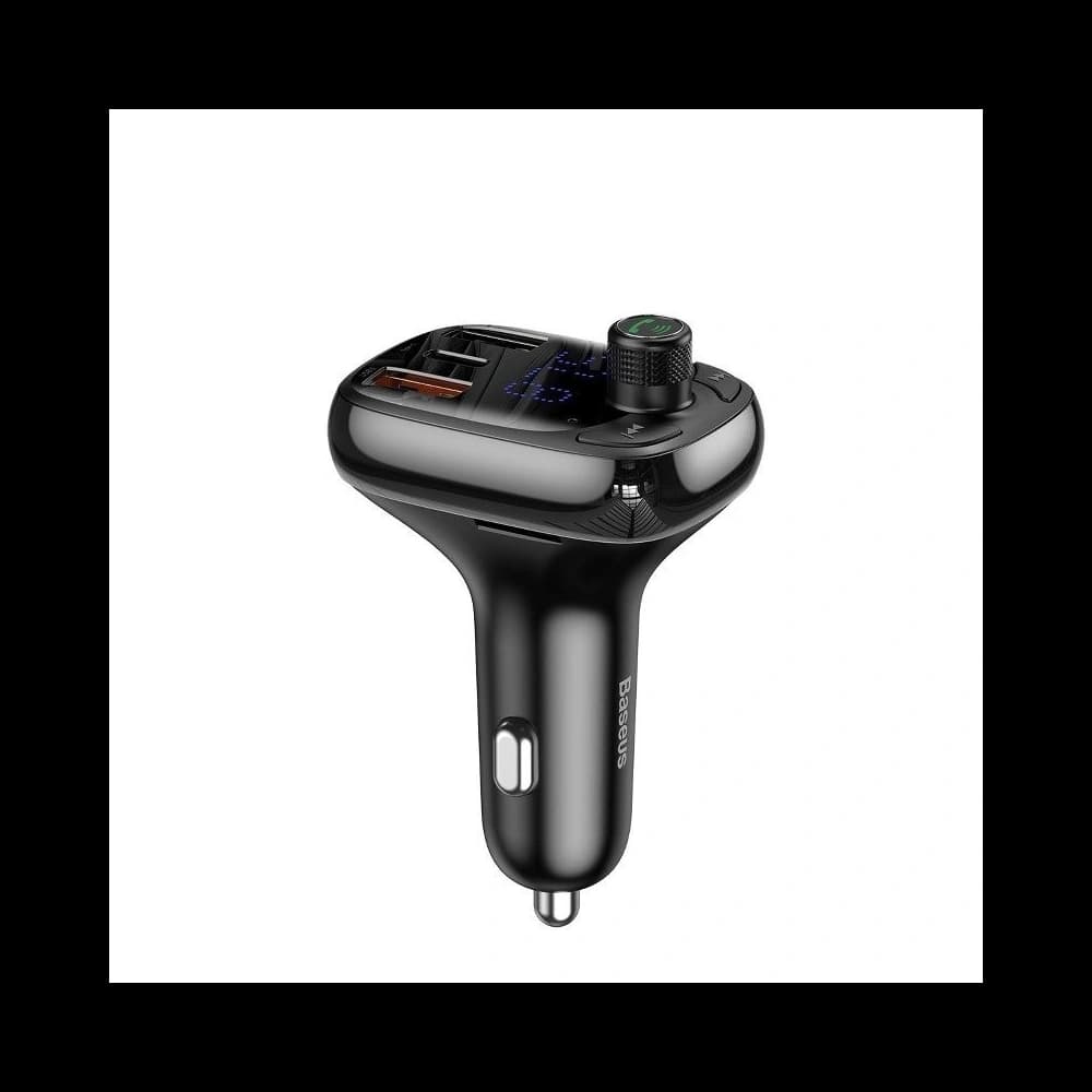 FM Transmitter Baseus T type Bluetooth 5.0, 2xUSB, USB-C, PD, QC 3.0, microSD - 4