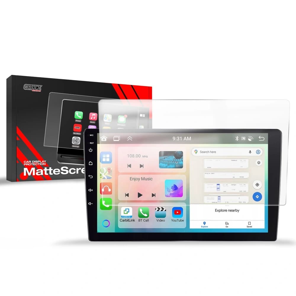Matte GrizzGlass CarDisplay Protection Android Radio Allnoel A3454 10" - 1