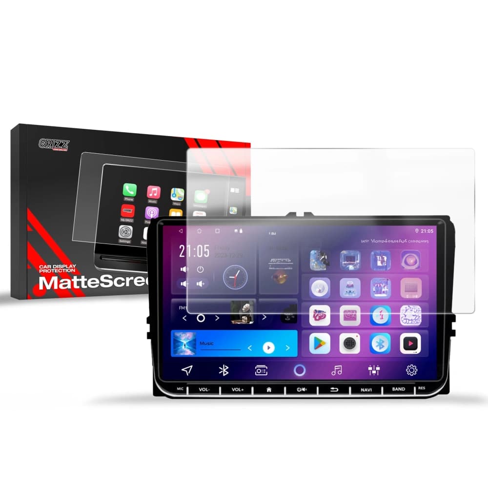 Matte GrizzGlass CarDisplay Protection Android Radio 2DIN 9" Volkswagen VW Skoda Seat - 1