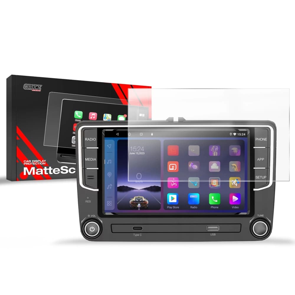 Matte GrizzGlass CarDisplay Protection Android Radio 2DIN 7" Volkswagen VW Skoda Seat - 1