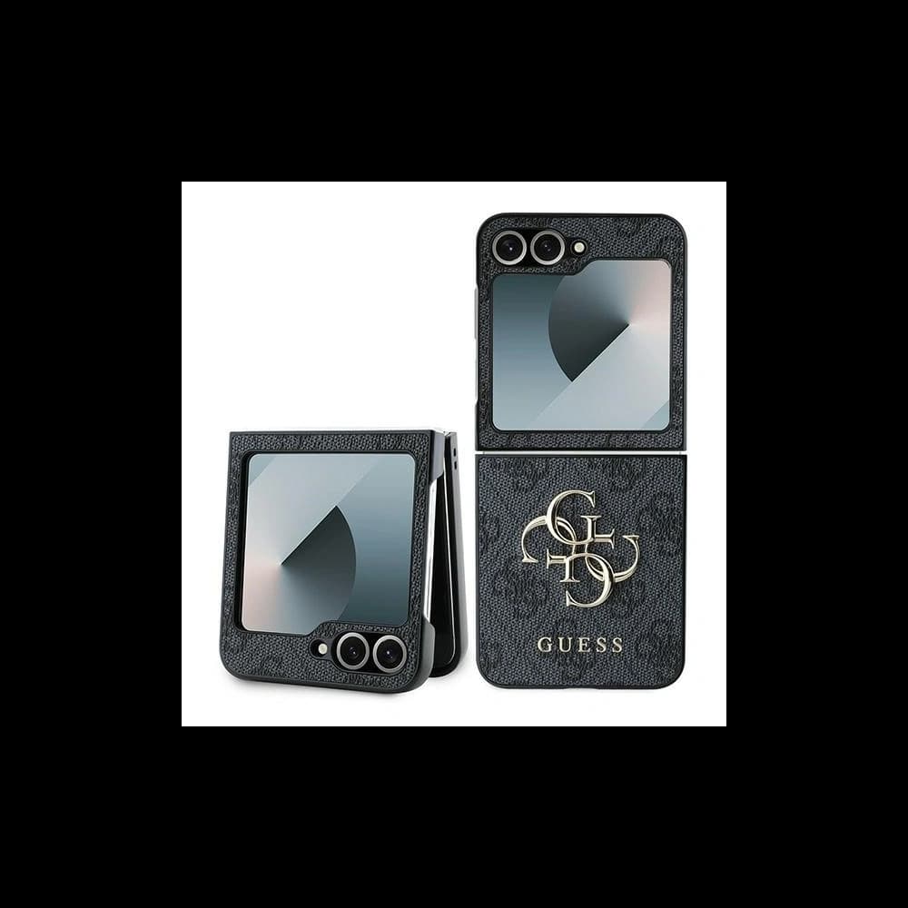 Guess Samsung Tasche GUHCZF64GMGGR Galaxy Z Flip 6 / 7 FE Leder 4G Metall Logo schwarz/schwarz - 1