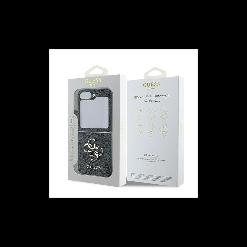 Guess Samsung Tasche GUHCZF64GMGGR Galaxy Z Flip 6 / 7 FE Leder 4G Metall Logo schwarz/schwarz - 8