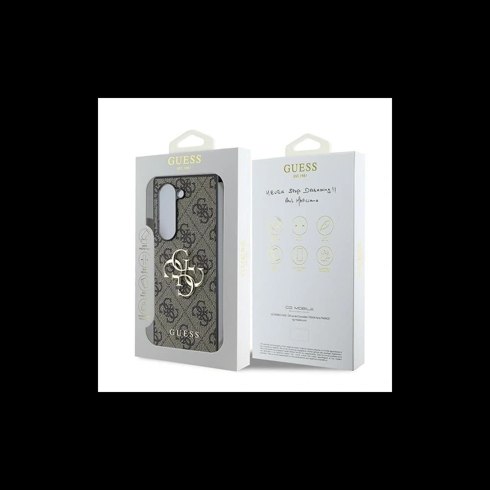 Guess Samsung Tasche GUHCZFD64GMGBR Galaxy Z Fold6 Leder 4G Metall Logo braun - 7