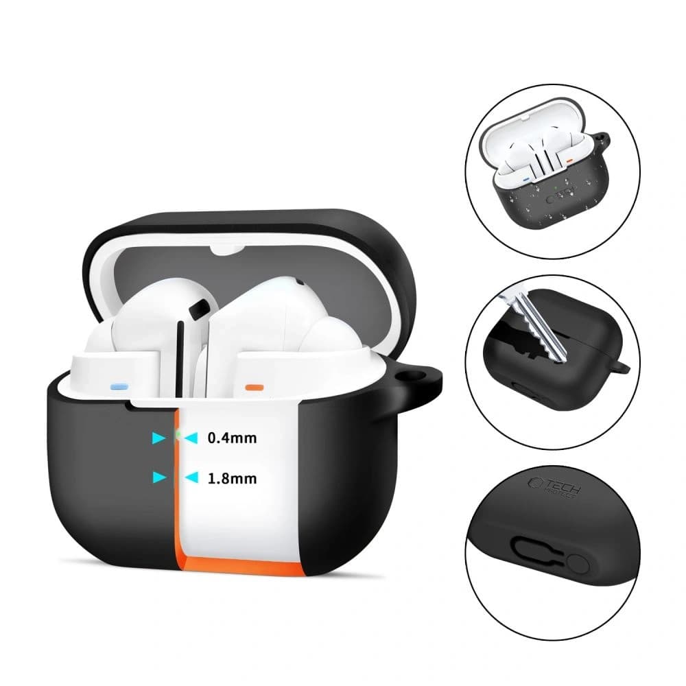 Case Tech-Protect Silicone Hook Samsung Galaxy Buds 3 / 3 Pro Black - 2