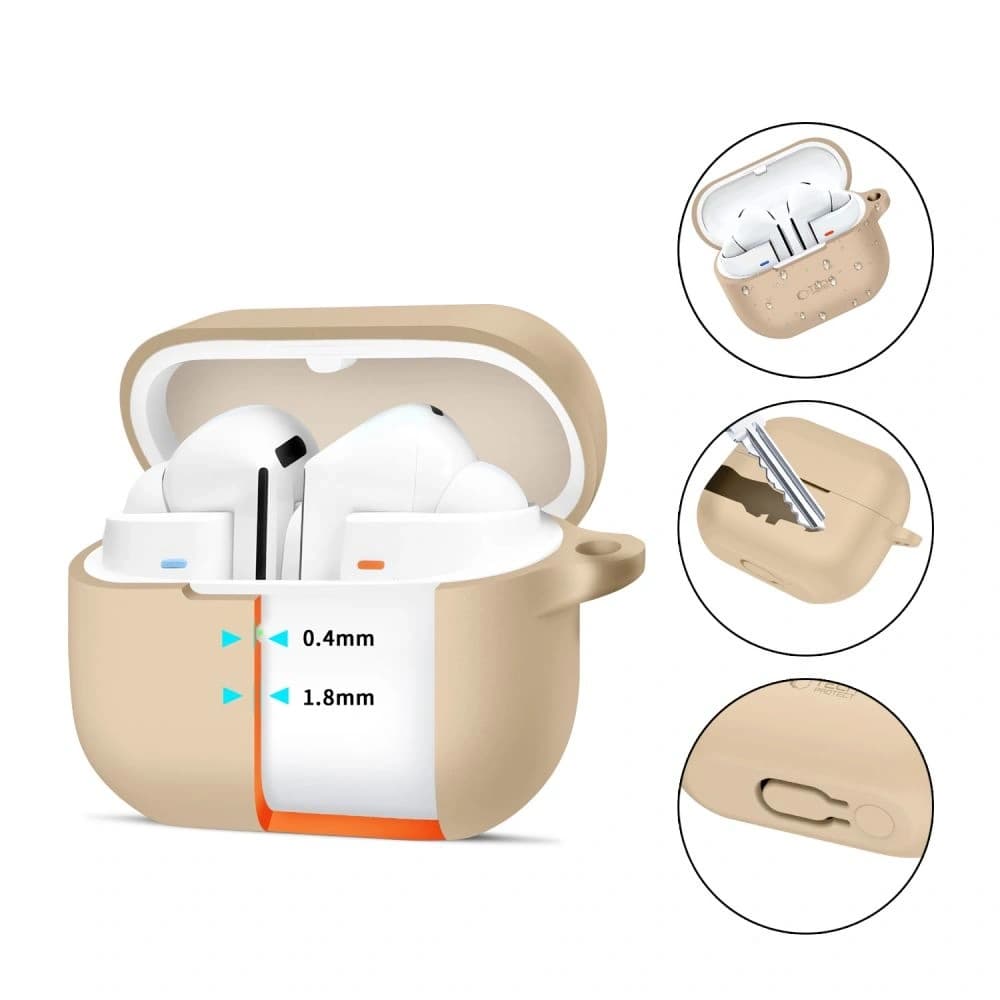 Case Tech-Protect Silicone Hook Samsung Galaxy Buds 3 / 3 Pro Cafe Latte - 2