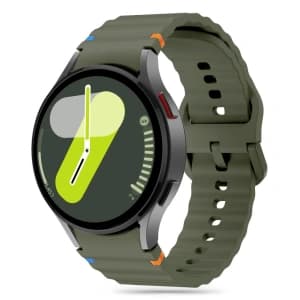 Uhrenarmband Tech-Protect Silikon Sport Samsung Galaxy Watch 4/5/5 Pro/6/7/FE Armeegrün