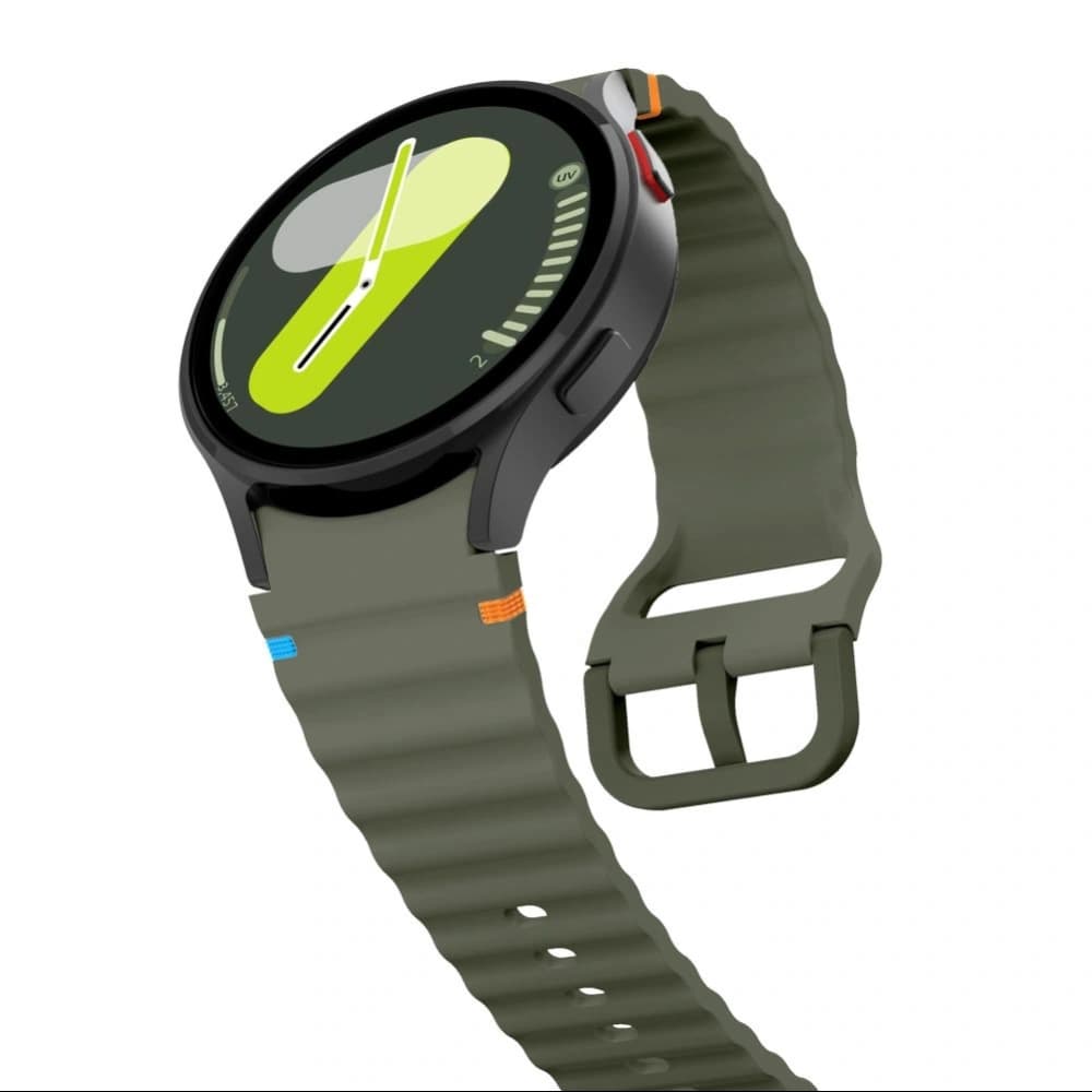 Uhrenarmband Tech-Protect Silikon Sport Samsung Galaxy Watch 4/5/5 Pro/6/7/FE Armeegrün - 3