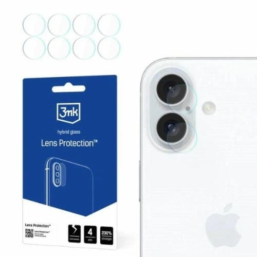 Hybriertes Glas für die Kameraobjektiv 3MK Lens Protect Apple iPhone 16 Plus [4 PACK]