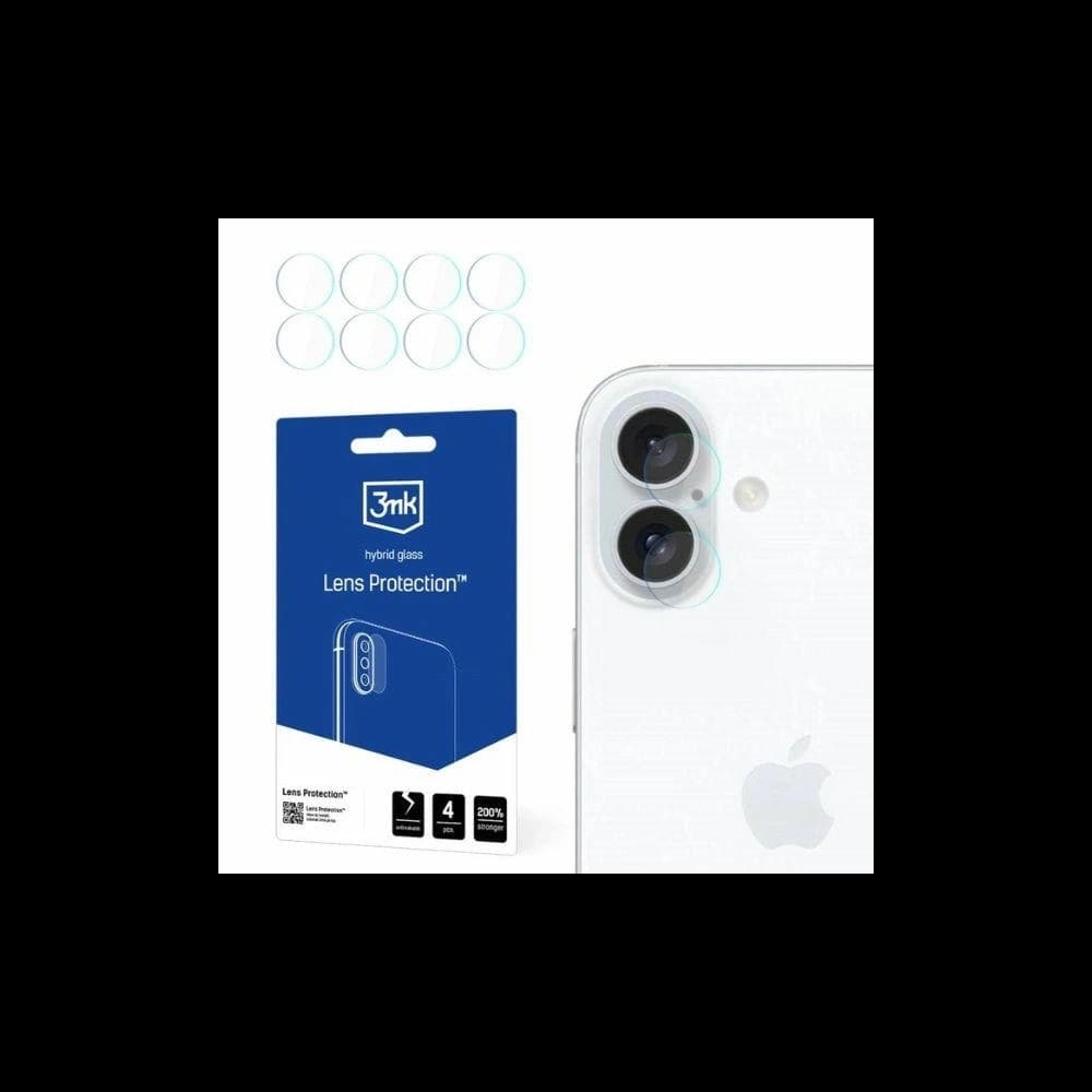Hybriertes Glas für die Kameraobjektiv 3MK Lens Protect Apple iPhone 16 Plus [4 PACK] - 1
