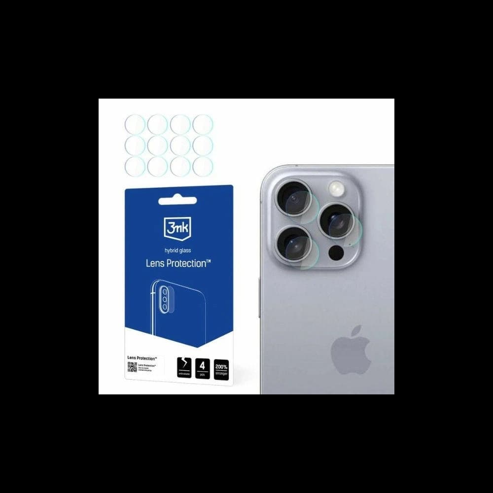Hybridglas für die Kameraobjektiv 3MK Lens Protect Apple iPhone 16 Pro [4 PACK] - 1