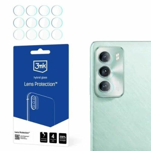 Hybrid glass for the camera lens 3MK Lens Protect Oppo Reno 12 [4 PACK]