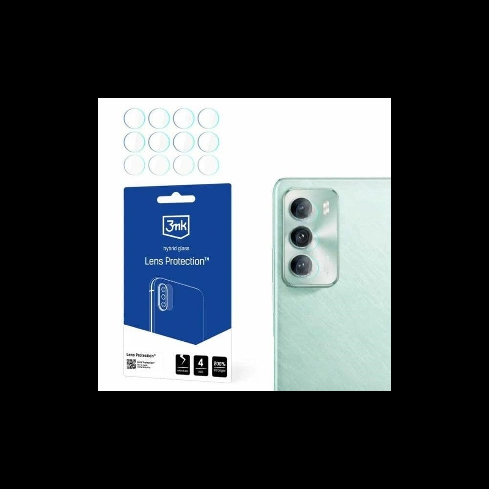 Hybrid glass for the camera lens 3MK Lens Protect Oppo Reno 12 [4 PACK] - 1
