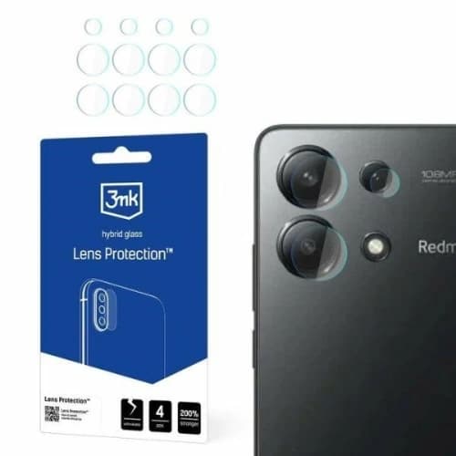 Hybriidglas für die Kameraobjektiv 3MK Lens Protect Xiaomi Redmi Note 13 4G [4 PACK]