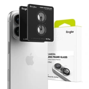 Überzug Ringke Kamerarahmenschutz für Apple iPhone 16 / 16 Plus Schwarz [2 PACK]