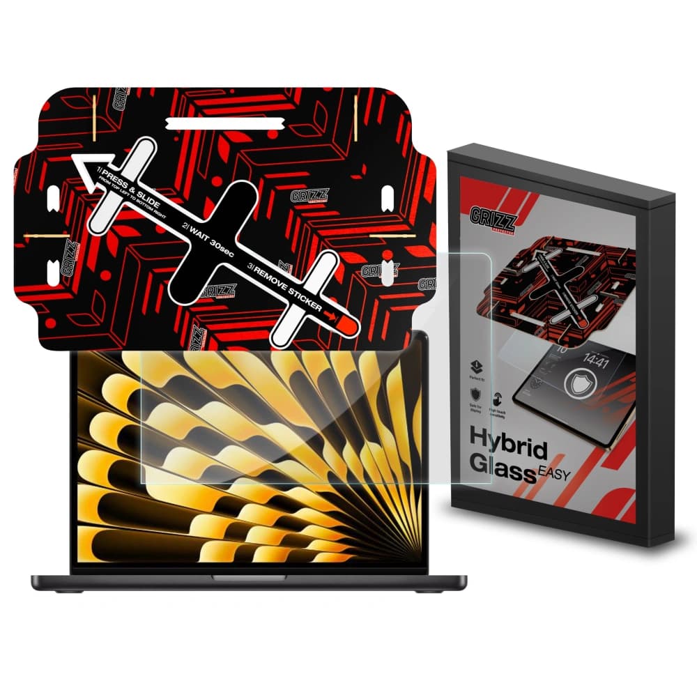 Hybridglas GrizzGlass HybridGlass Easy für Apple MacBook Air 13" 2023 - 1