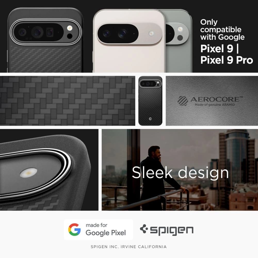 Hülle Spigen Enzo Aramid Google Pixel 9 Pro XL Matt Schwarz - 12