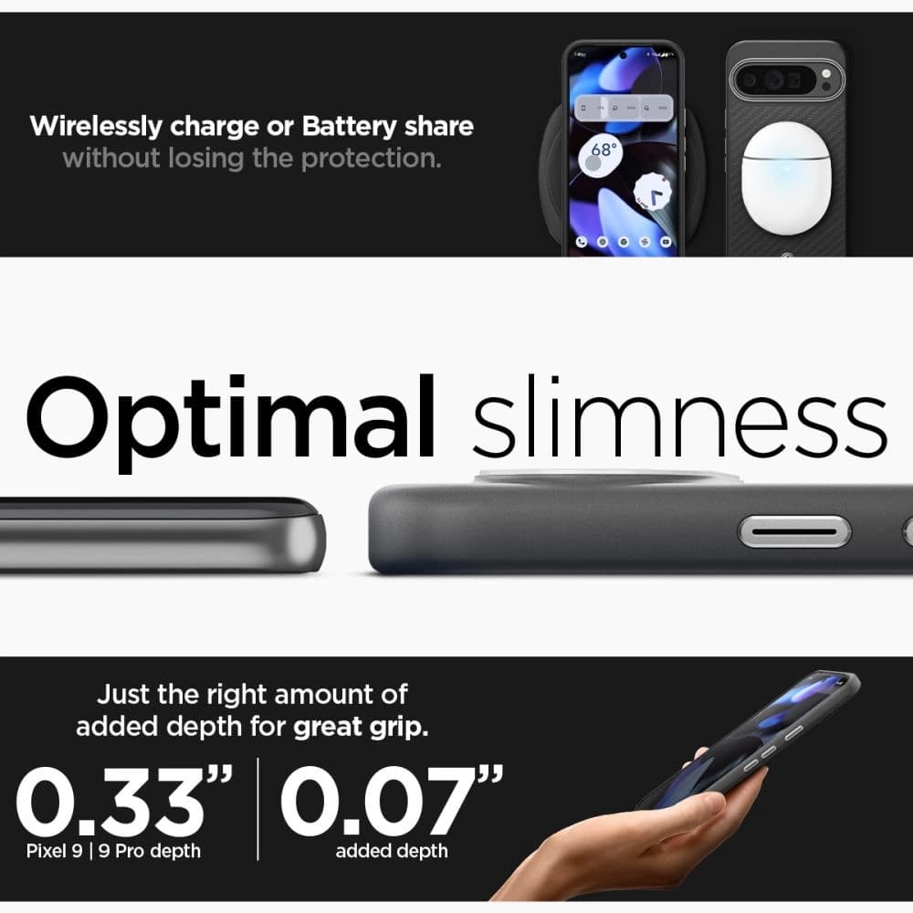Hülle Spigen Enzo Aramid Google Pixel 9 Pro XL Matt Schwarz - 15