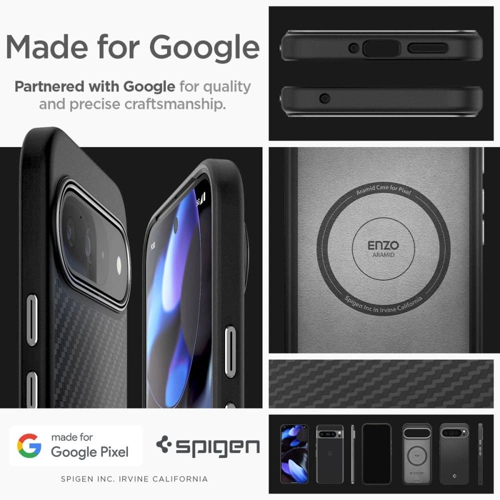 Hülle Spigen Enzo Aramid Google Pixel 9 Pro XL Matt Schwarz - 17