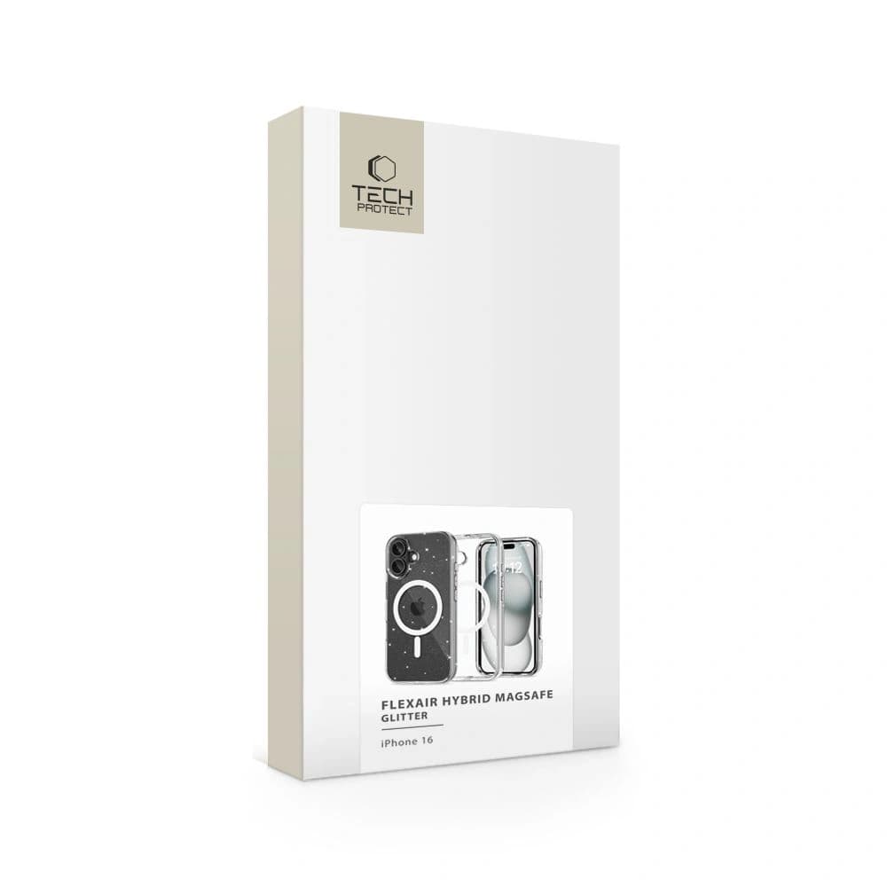 Tech-protect Flexair Hybrid MagSafe Hülle für Apple iPhone 16 Glitter - 5