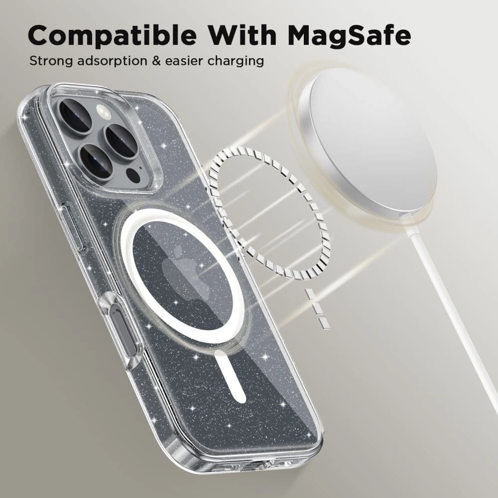 Tech-protect Flexair Hybrid MagSafe Hülle für Apple iPhone 16 Pro Max Glitter - 2