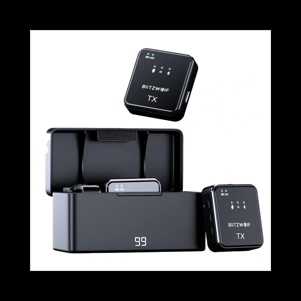 Drahtloses Mikrofon BlitzWolf, BW-SX63, 1000mAh (schwarz) - 1