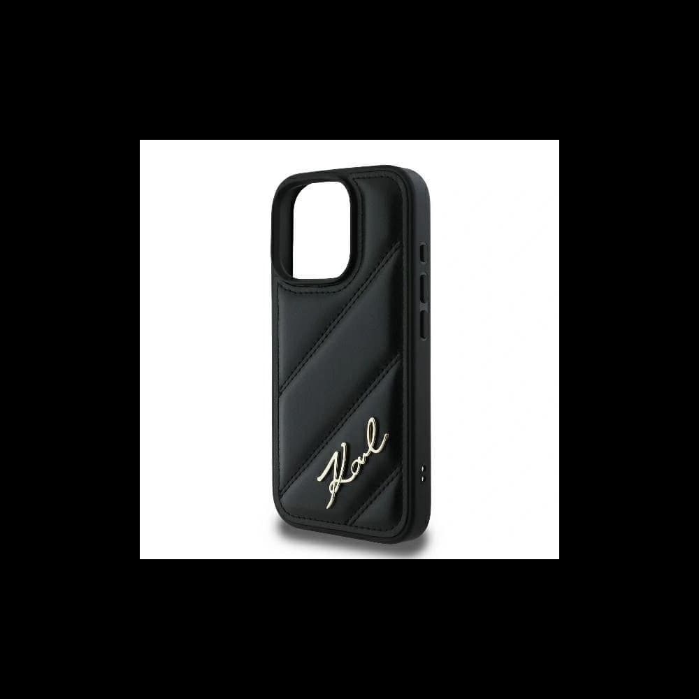 Karl Lagerfeld KLHCP16LPQDSMGK Apple iPhone 16 Pro Hardcase Quilted Signature schwarz - 6