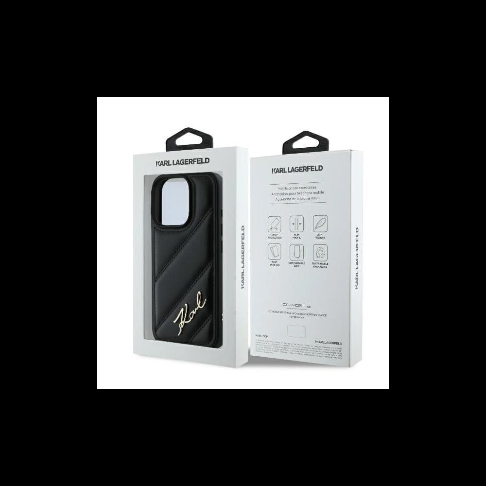 Karl Lagerfeld KLHCP16LPQDSMGK Apple iPhone 16 Pro Hardcase Quilted Signature schwarz - 8