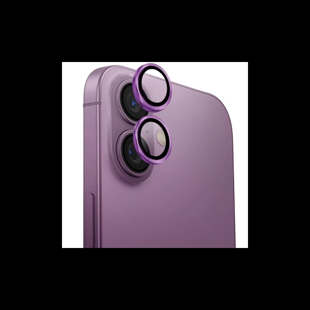 Glass for the camera lens UNIQ Optix Aluminium Camera Lens Protector Apple iPhone 16 / 16 Plus grape pink - 1