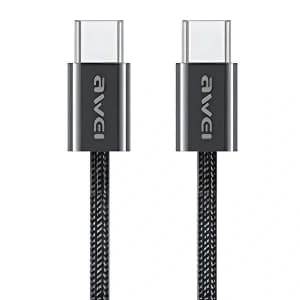 AWEI CL-219T USB-C / USB-C cable 60W 1m compatible with iPhone 15 black