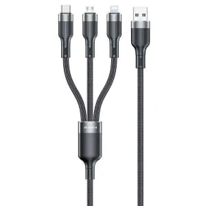 AWEI CL-975 USB-C / Lightning / microUSB 3in1 Kabel 1.2m schwarz