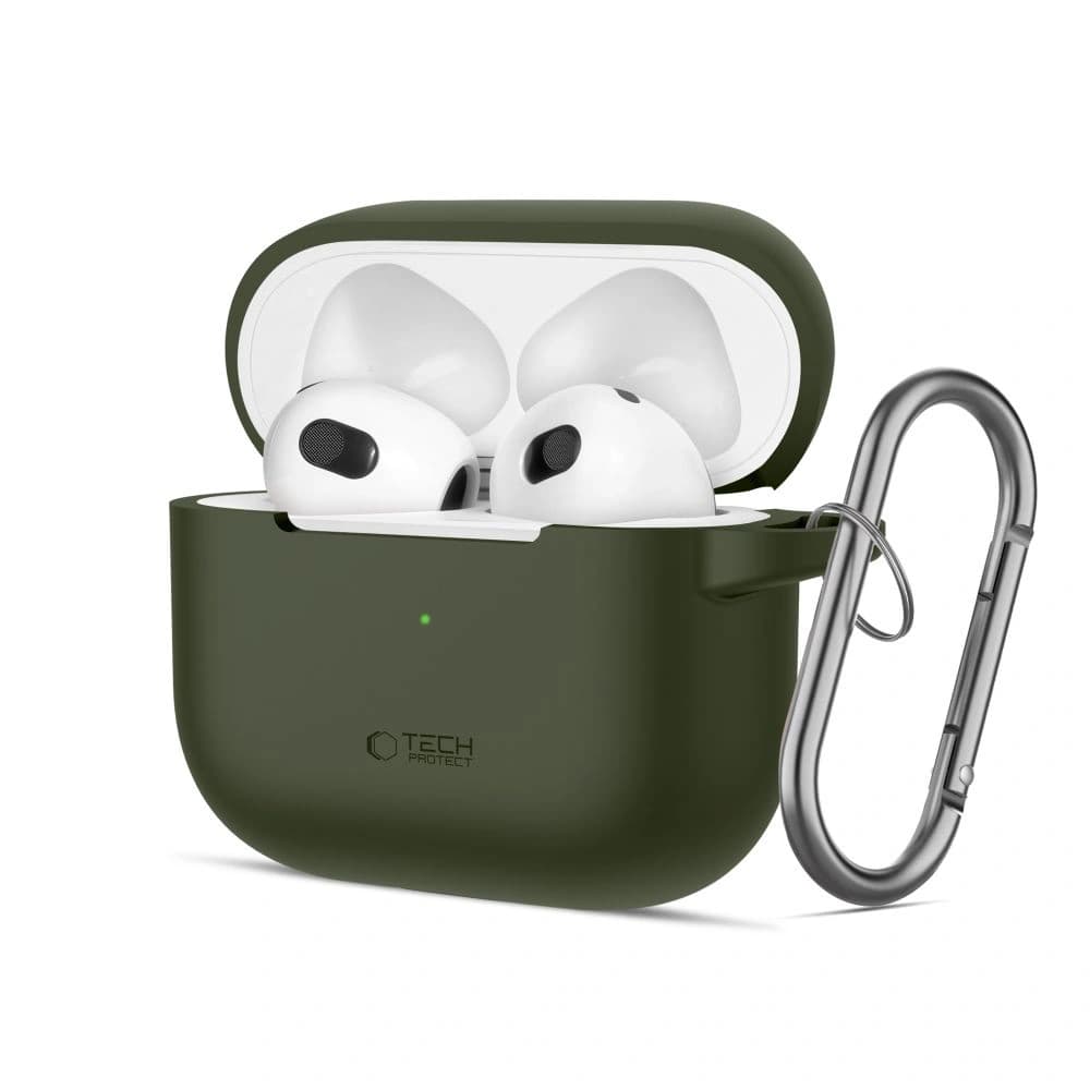 Etui Tech-Protect Silicone Hook Apple Airpods 3 Olive Green - 1